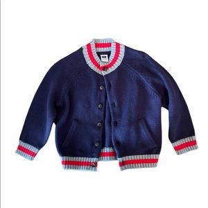 Janie and Jack button up sweater red Gray  blue